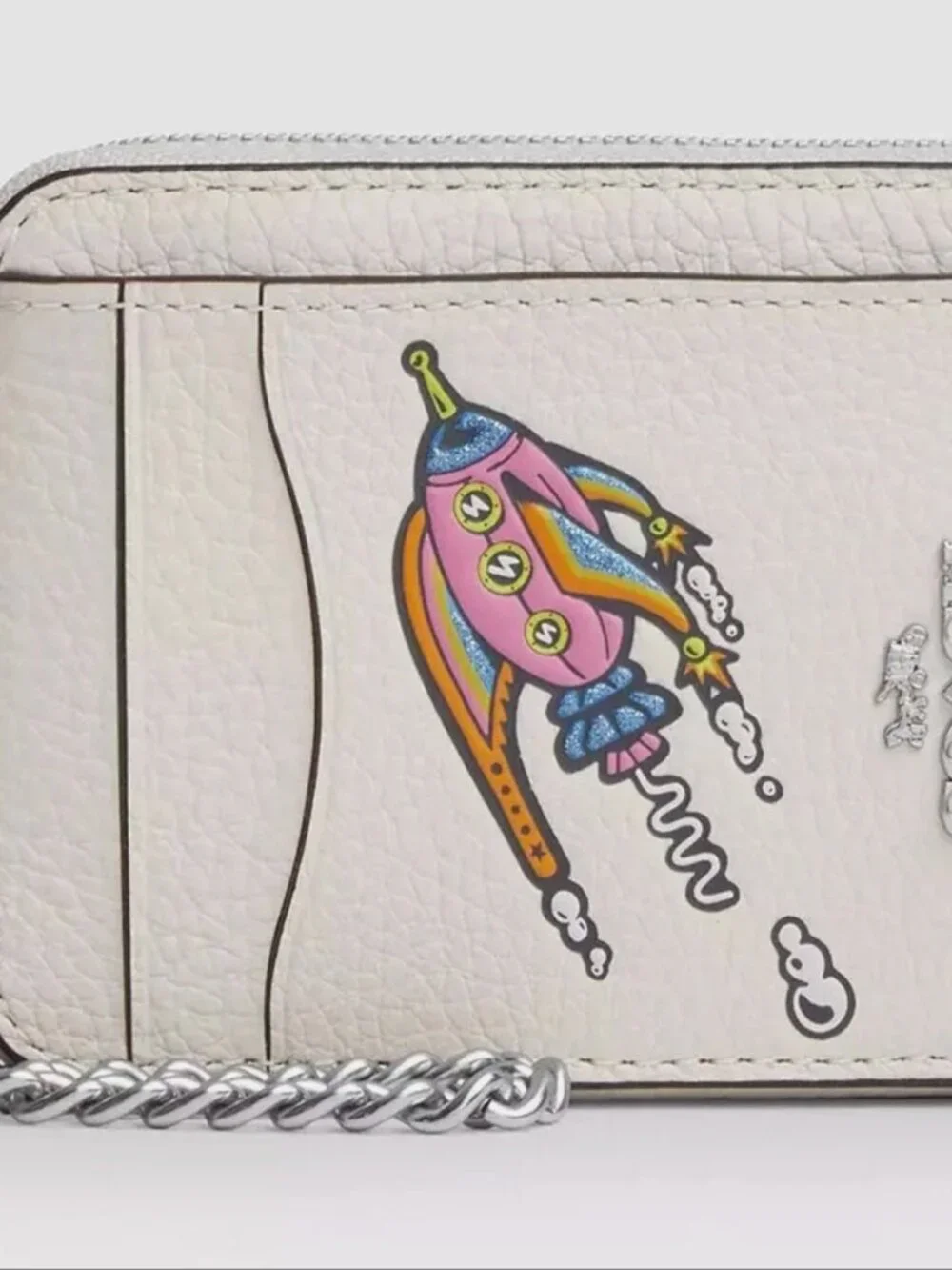 Cosmic Coach Zip Card Case With Rocket Print CW889